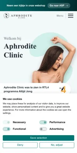 Anteprima del sito Aphrodite Clinic, media di Paesi Bassi per articoli sponsorizzati