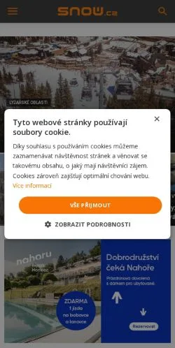Podgląd witryny SNOW, medium z kraju Czechy do artykułów sponsorowanych