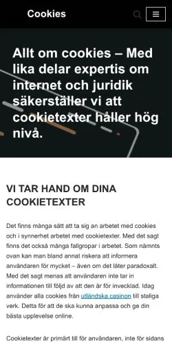 스폰서 기사용 스웨덴 매체 All About Cookies 사이트 미리보기