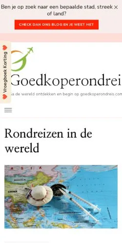 Podgląd witryny Rondreizen In De Wereld, medium z kraju Holandia do artykułów sponsorowanych