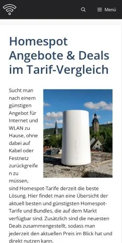 スポンサード記事向けのドイツメディア、Homespot Tarifeのサイトプレビュー