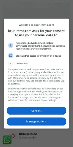 スポンサード記事向けのフランスメディア、Keur-Immoのサイトプレビュー
