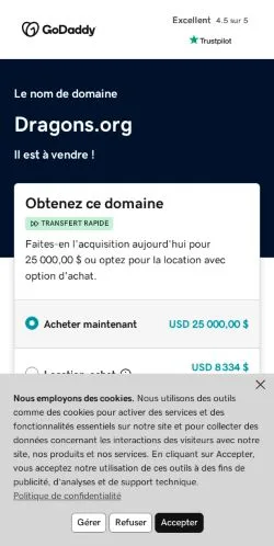 Anteprima del sito Dragons, media di Stati Uniti per articoli sponsorizzati