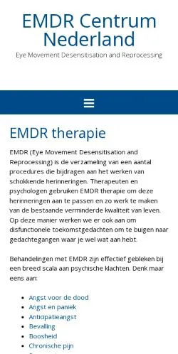 Podgląd witryny EMDR Centrum Nederland, medium z kraju Holandia do artykułów sponsorowanych
