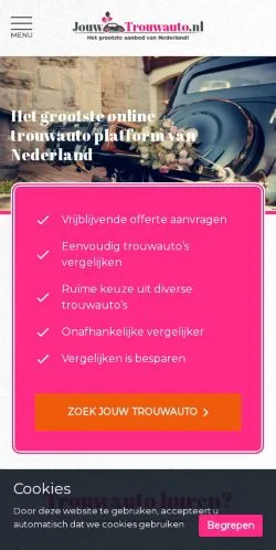 Anteprima del sito JouwTrouwAuto, media di Paesi Bassi per articoli sponsorizzati