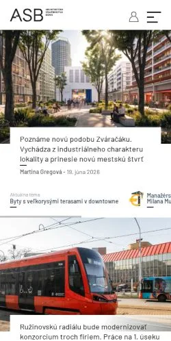 Aperçu du site ASB, média de Slovaquie pour articles sponsorisés