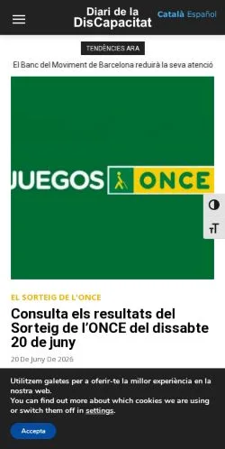 Anteprima del sito Diari de la Discapacitat, media di Spagna per articoli sponsorizzati