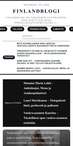 스폰서 기사용 미국 매체 finlandblogi 사이트 미리보기