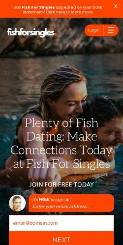 スポンサード記事向けのアメリカ合衆国メディア、Fish For Singlesのサイトプレビュー