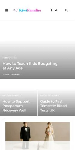 Pré-visualização do site Kiwi Families, meio de Estados Unidos para artigos patrocinados