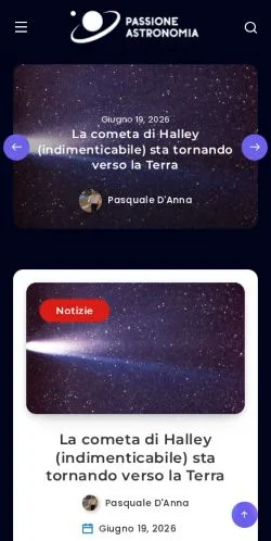스폰서 기사용 이탈리아 매체 Passione Astronomia 사이트 미리보기