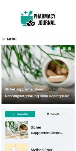 Vista previa del sitio Pharmacy Journal -, medio de Alemania para artículos patrocinados