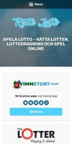 스폰서 기사용 스웨덴 매체 Rätta Lotto 사이트 미리보기
