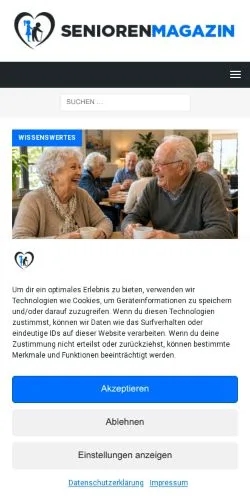 Podgląd witryny Senioren Magazin, medium z kraju Niemcy do artykułów sponsorowanych