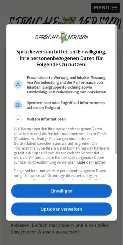 Podgląd witryny Sprüche Versum, medium z kraju Niemcy do artykułów sponsorowanych