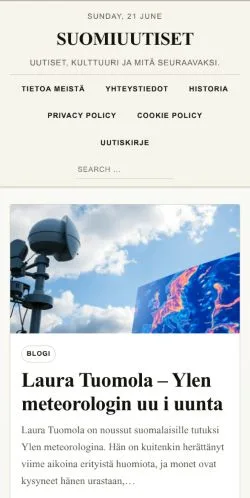 Anteprima del sito suomiuutiset -, media di Stati Uniti per articoli sponsorizzati