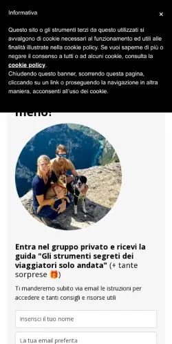 Podgląd witryny Viaggio Solo Andata, medium z kraju Włochy do artykułów sponsorowanych