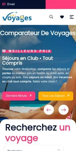 Aperçu du site 321 Voyages, média de France pour articles sponsorisés