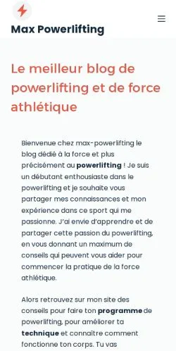 Podgląd witryny Max Powerlifting, medium z kraju Francja do artykułów sponsorowanych