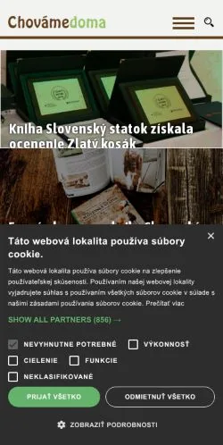 Podgląd witryny Chovamedoma, medium z kraju Słowacja do artykułów sponsorowanych