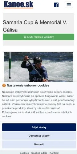 Podgląd witryny Kanoe, medium z kraju Słowacja do artykułów sponsorowanych