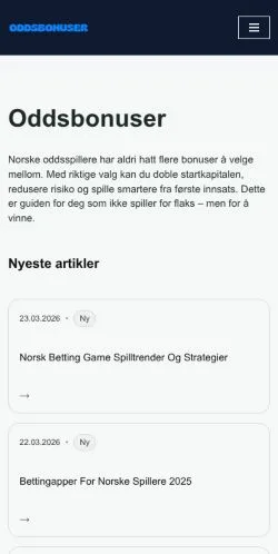 Forhåndsvisning af Oddsbonuser, medie fra Norge til sponsorerede artikler