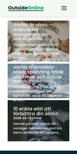 スポンサード記事向けのスウェーデンメディア、OutsideOnlineのサイトプレビュー