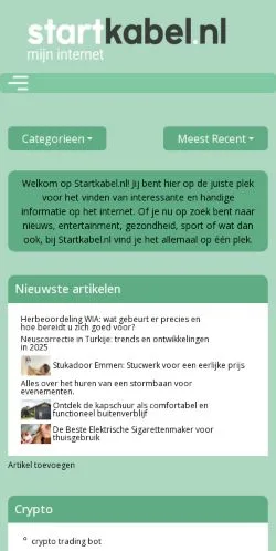 Vorschau der Website Startkabel, Medium aus Niederlande für gesponserte Artikel