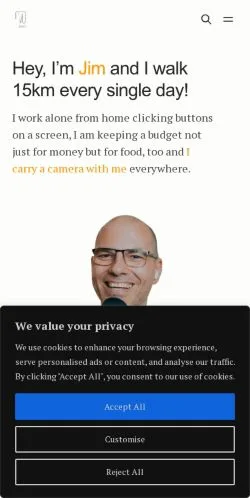 Voorbeeld van de site Jim Makos, medium uit Verenigde Staten voor gesponsorde artikelen