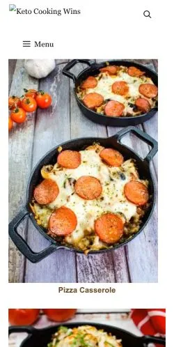 Anteprima del sito Keto Cooking Wins, media di Stati Uniti per articoli sponsorizzati