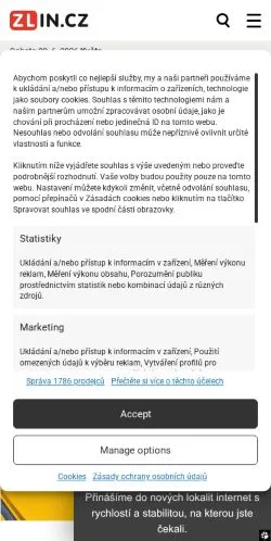 Anteprima del sito Zlin, media di Cechia per articoli sponsorizzati