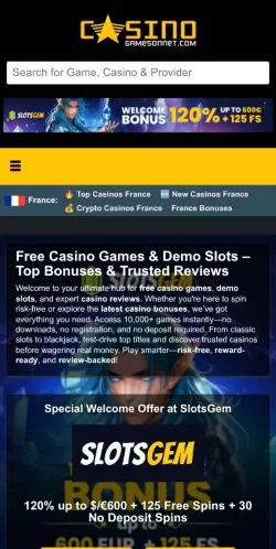 Anteprima del sito Casino Games On Net, media di Stati Uniti per articoli sponsorizzati
