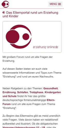 Anteprima del sito Erziehung-Online, media di Germania per articoli sponsorizzati