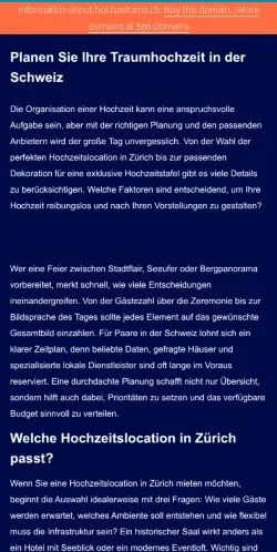 Anteprima del sito hochzeitum3, media di Svizzera per articoli sponsorizzati