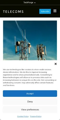 Podgląd witryny Telecoms Tech News, medium z kraju Stany Zjednoczone do artykułów sponsorowanych