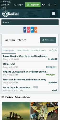 Podgląd witryny Pakistan Defence, medium z kraju Stany Zjednoczone do artykułów sponsorowanych