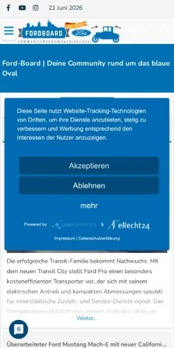 Anteprima del sito Ford-Board, media di Germania per articoli sponsorizzati