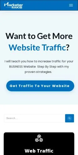 Voorbeeld van de site MarketerRakib, medium uit Verenigde Staten voor gesponsorde artikelen