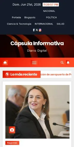 Podgląd witryny Cápsula Informativa, medium z kraju Chile do artykułów sponsorowanych