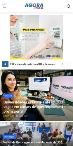 Anteprima del sito Agora Litoral, media di Brasile per articoli sponsorizzati