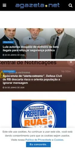 Anteprima del sito Agazeta, media di Brasile per articoli sponsorizzati