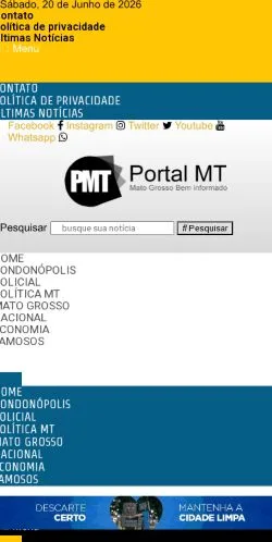 Anteprima del sito Portal MT, media di Brasile per articoli sponsorizzati
