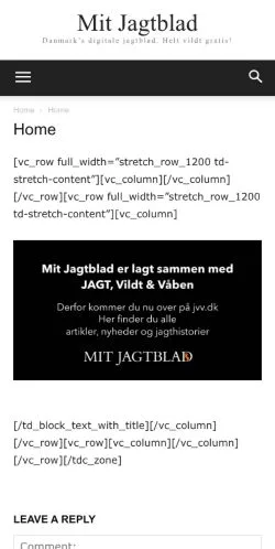 Anteprima del sito Mit Jagtblad, media di Danimarca per articoli sponsorizzati