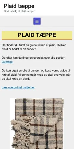 Podgląd witryny Plaid Tæppe, medium z kraju Dania do artykułów sponsorowanych