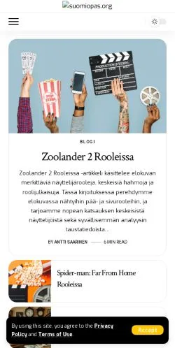 Podgląd witryny Suomiopas, medium z kraju Stany Zjednoczone do artykułów sponsorowanych