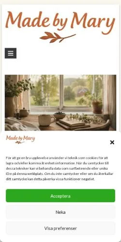 Anteprima del sito Made by Mary, media di Svezia per articoli sponsorizzati
