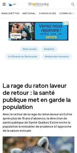 Anteprima del sito Le Sherbrooke, media di Francia per articoli sponsorizzati