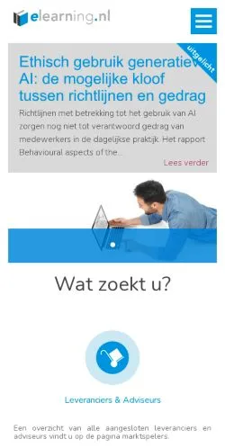 Forhåndsvisning av nettstedet e-learning, medium fra Nederland for sponsede artikler