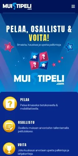 Vista previa del sitio Muistipeli, medio de Finlandia para artículos patrocinados
