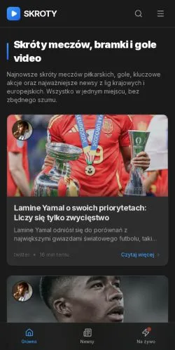 스폰서 기사용 폴란드 매체 SkrotyMeczow 사이트 미리보기